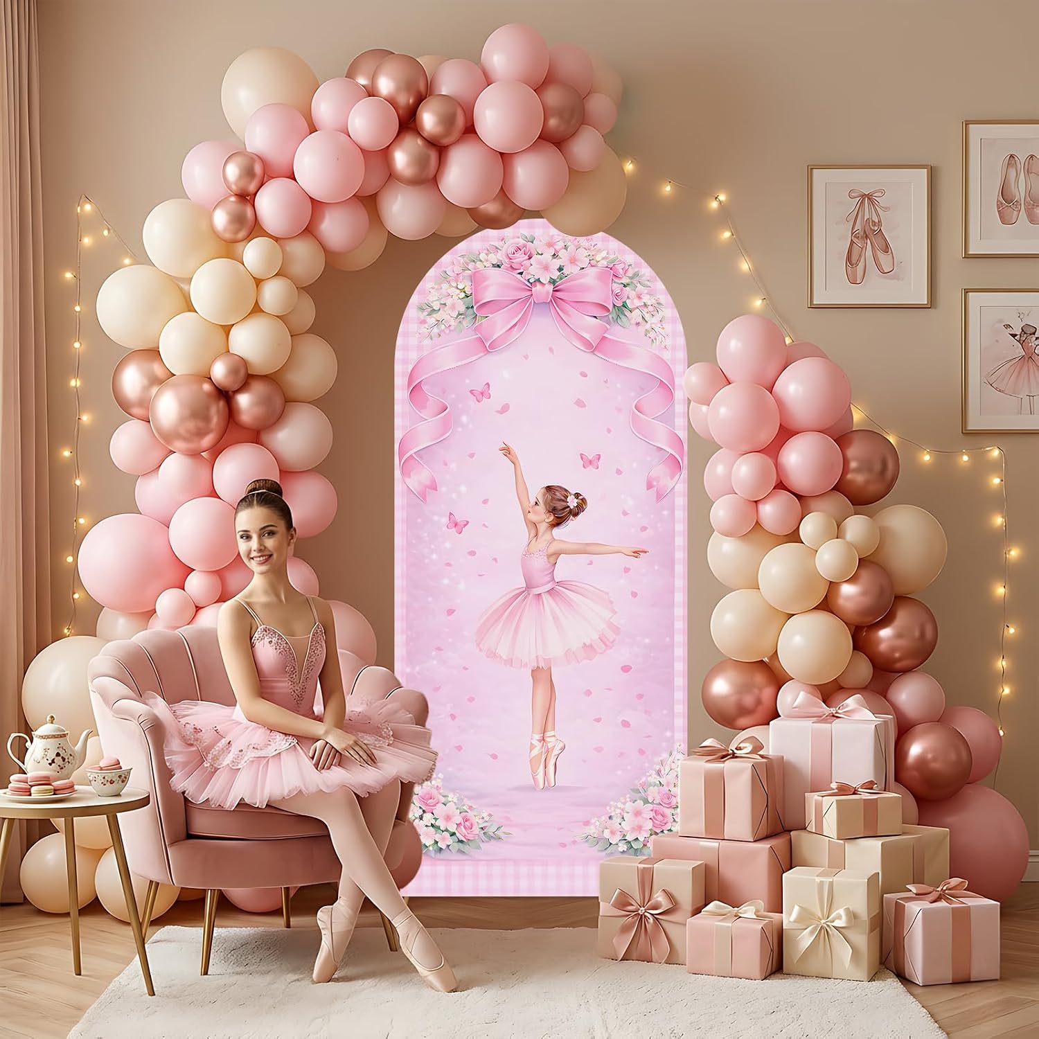 Dessert Table Backdrop - Индивидуальный двусторонний фон с балетной аркой