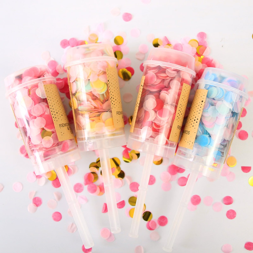 Confetti Cannon Tube - Круглые пуш-ап конфетти, 1 шт.