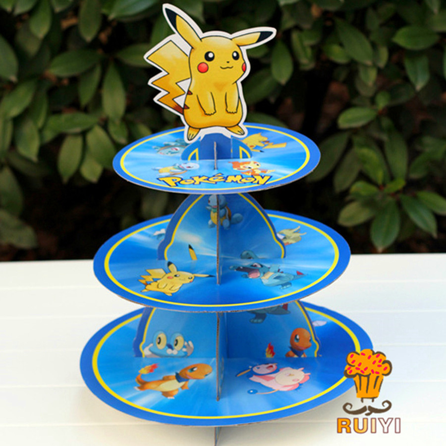 Cupcake Stand Tier - Трехъярусная подставка для торта с Пикачу
